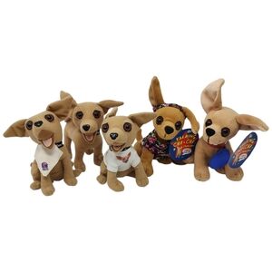 Vintage Taco Bell Chihuahua Plush Dog Lot of 5 Chi-Chi and Applause 1990s 2000s